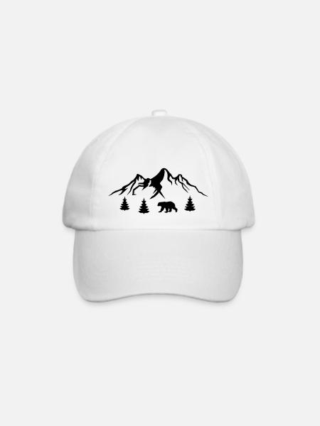 berge bär - Baseballkappe - Weiß/Weiß