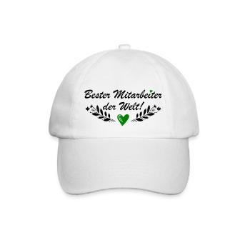 Bester Mitarbeiter der Welt - Baseballkappe - Weiß/Weiß - Vorne