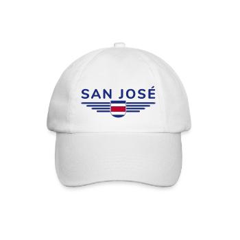 San José T-Shirt – Costa Rica Vibes - Baseballkappe - Weiß/Weiß - Vorne