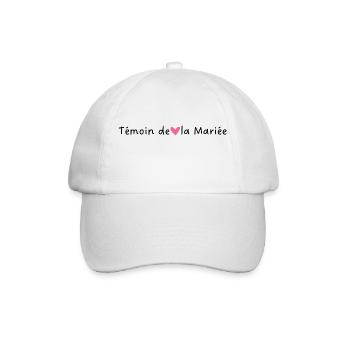 Brautzeuge Rosa Herz - Baseballkappe - Weiß/Weiß - Vorne