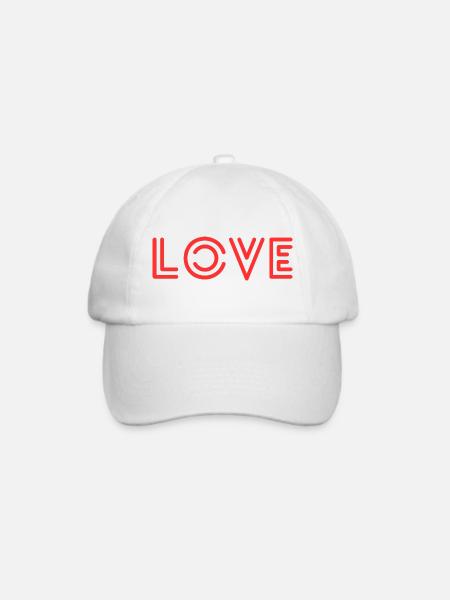 Love - Baseballkappe - Weiß/Weiß
