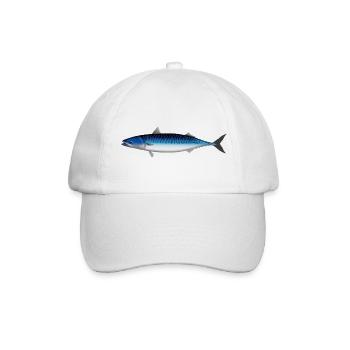 Makrele Natur für Angler in Skandinavien, Norwegen - Baseballkappe - Weiß/Weiß - Vorne