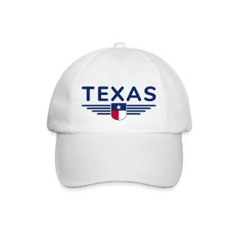 Texas Fan T-Shirt – Lone Star Style - Baseballkappe - Weiß/Weiß - Vorne