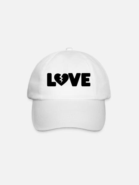 Love- Spruch - Baseballkappe - Weiß/Weiß