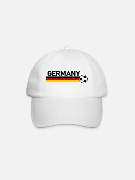 Germany Soccer Ball Fußball - Baseballkappe - Weiß/Weiß