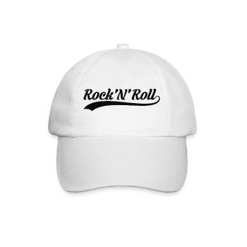 Rock'N'Roll Vintage-Skript - Baseballkappe - Weiß/Weiß - Vorne