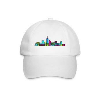 Eindhoven City Skyline Evoluon Moderne Linienkunst - Baseballkappe - Weiß/Weiß - Vorne