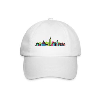 Biel Bienne City Skyline Moderne Linienkunst - Baseballkappe - Weiß/Weiß - Vorne