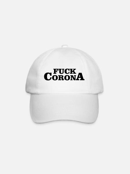 SCHEISSE AUF CORONA - Baseballkappe - Weiß/Weiß