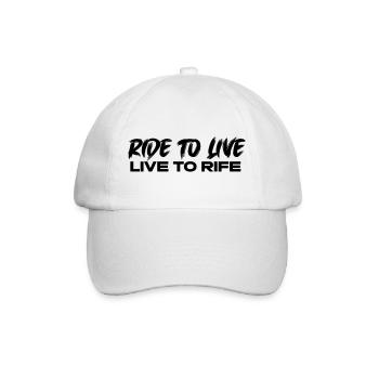 ride to live - Baseballkappe - Weiß/Weiß - Vorne