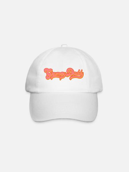 Grumpy Daddy Retro Script - Farbe "Exploitation" - Baseballkappe - Weiß/Weiß