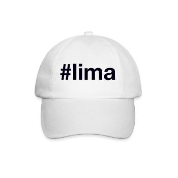 Lima Peru Hashtag - Baseballkappe - Weiß/Weiß - Vorne