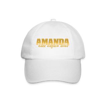 Spruch Amanda - Baseballkappe - Weiß/Weiß - Vorne