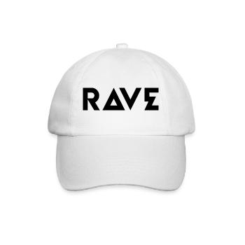Rave Bold typographisches Musik-Logo-Design - Baseballkappe - Weiß/Weiß - Vorne