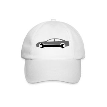 Kfz Mechaniker Auto Werkzeug Logo - Baseballkappe - Weiß/Weiß - Vorne