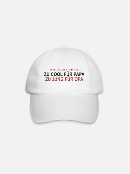Zu Cool Für Papa Zu Jung Für Opa - Baseballkappe - Weiß/Weiß