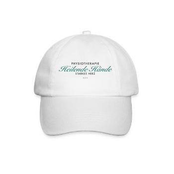 Heilende Hände – Starkes Herz - Baseballkappe - Weiß/Weiß - Vorne