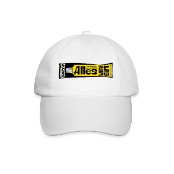 Alles wird gut Experten Kleber retro Psychologie  - Baseballkappe - Weiß/Weiß - Vorne