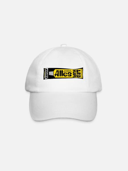 Alles wird gut Experten Kleber retro Psychologie  - Baseballkappe - Weiß/Weiß