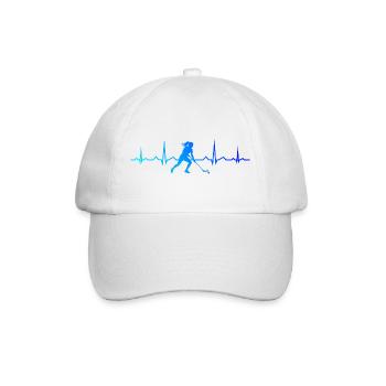 Geschenkidee für die Hockeyspielerin mit Stockball - Baseballkappe - Weiß/Weiß - Vorne