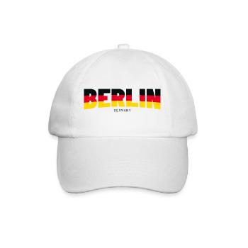 Berlin Schriftzug in Flaggenfarben - Baseballkappe - Weiß/Weiß - Vorne