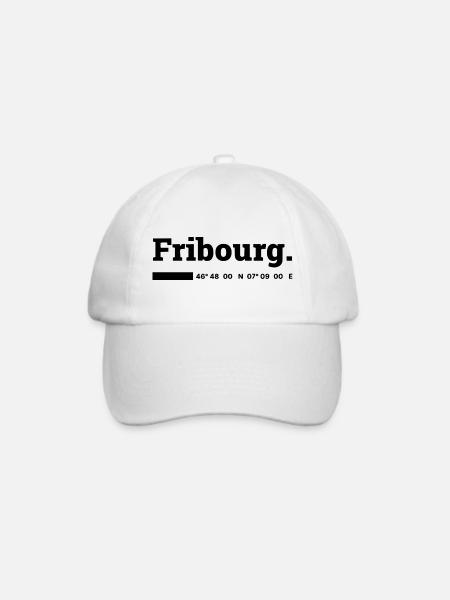 Fribourg Koordinaten - Baseballkappe - Weiß/Weiß