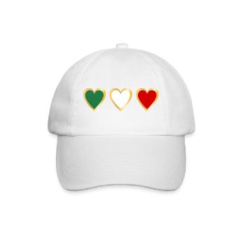 Bandiera dell'Italia, cuore - Baseballkappe - Weiß/Weiß - Vorne