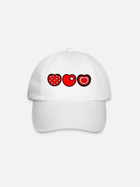 Rotes Pop-Art Kreise Muster - Baseballkappe - Weiß/Weiß