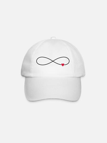 Unendliche Liebe Herz Symbol Zeichen - Baseballkappe - Weiß/Weiß