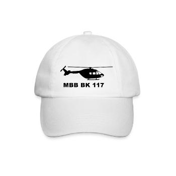 MBB BK 117 Helicopter - Baseballkappe - Weiß/Weiß - Vorne