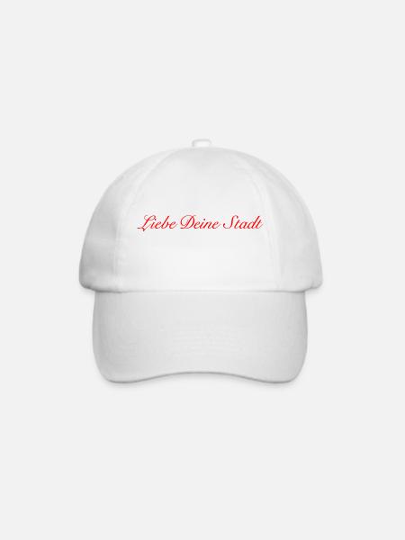 Liebe Deine Stadt red - Baseballkappe - Weiß/Weiß