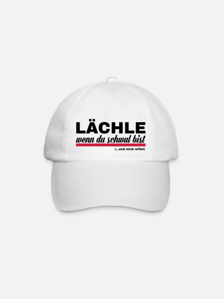 Lächle, wenn Du schwul bist! ...und mich willst - Baseballkappe - Weiß/Weiß