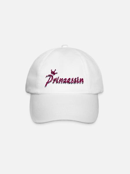 Glitzer Prinzessin Krone Geschenk für Mädchen - Baseballkappe - Weiß/Weiß