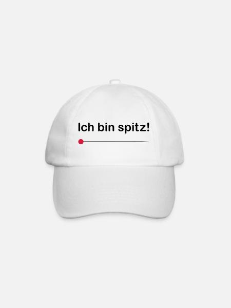 ★ Designfarben änderbar ★ Ich bin spitz! - Baseballkappe - Weiß/Weiß