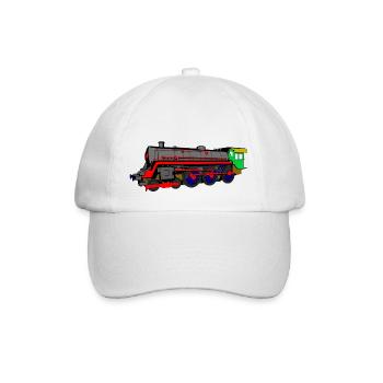 Dampflok / Lokomotive - Baseballkappe - Weiß/Weiß - Vorne