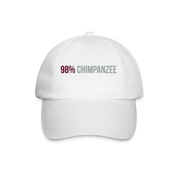 98 Percent Chimpanzee - Baseballkappe - Weiß/Weiß - Vorne