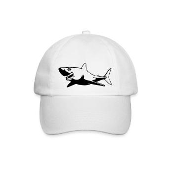 Hai Fisch gefährlich - Baseballkappe - Weiß/Weiß - Vorne