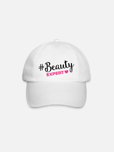 beauty expert hashtag - Baseballkappe - Weiß/Weiß