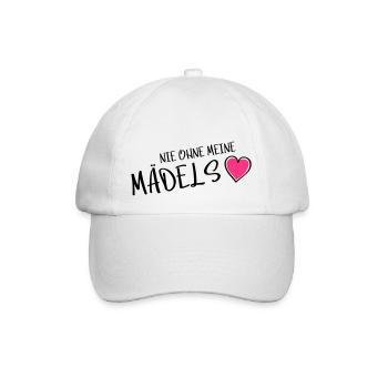 nie ohne meine maedels herz - Baseballkappe - Weiß/Weiß - Vorne