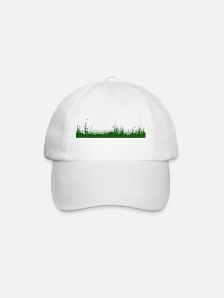 Gras Boden Wiese Graswiese - Baseballkappe - Weiß/Weiß