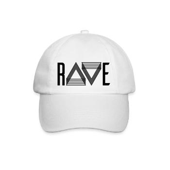 Rave Raver Techno bass Musik - Baseballkappe - Weiß/Weiß - Vorne