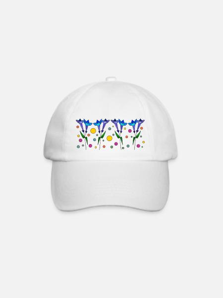 Blumen - Baseballkappe - Weiß/Weiß