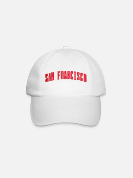 San Francisco Bogen Schriftzug Rot - Baseballkappe - Weiß/Weiß