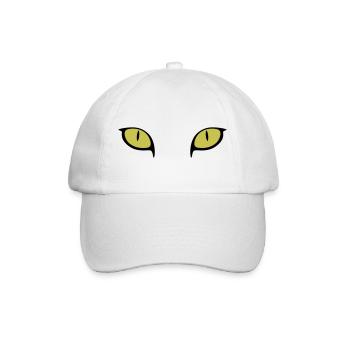 Katzenaugen Schwarz - Baseballkappe - Weiß/Weiß - Vorne