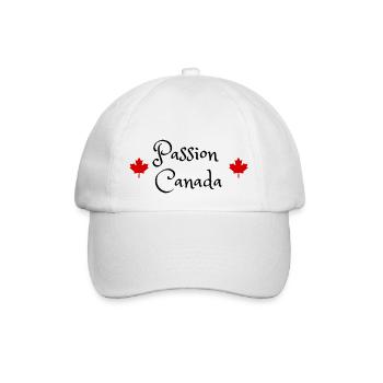 passion kanada montreal reise urlaub quebec - Baseballkappe - Weiß/Weiß - Vorne