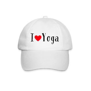 i love yoga herz rot ich liebe yoga - Baseballkappe - Weiß/Weiß - Vorne