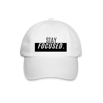 Stay Focused Design - Motivation - Baseballkappe - Weiß/Weiß - Vorne