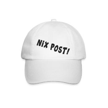 post postbote flaschenpost "nix post" - Baseballkappe - Weiß/Weiß - Vorne