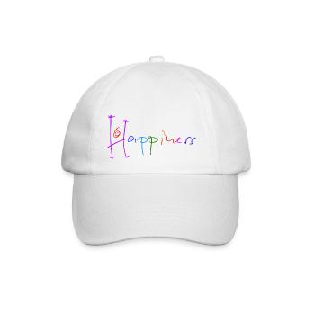 Happiness - Baseballkappe - Weiß/Weiß - Vorne