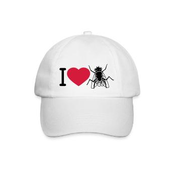 I Love Stubenfliege Herz - Baseballkappe - Weiß/Weiß - Vorne